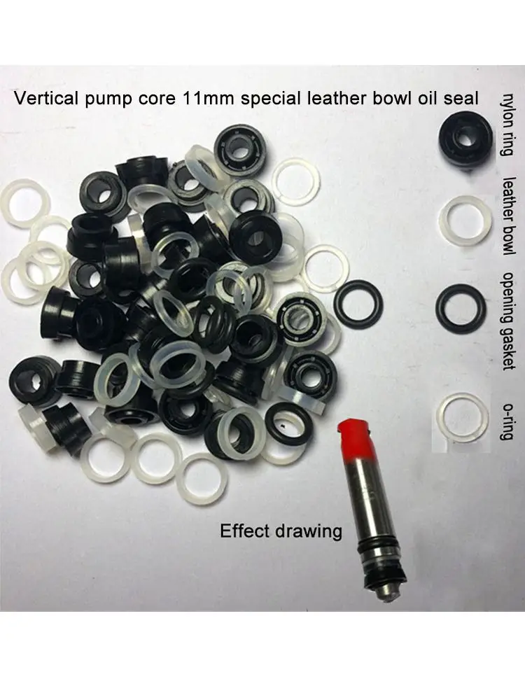 5 Sets Vertical Jack Pump Core Oil Seal Gasket Old-fashioned Leather Bowl 11mm 12mm Car Repair Tool Accessories