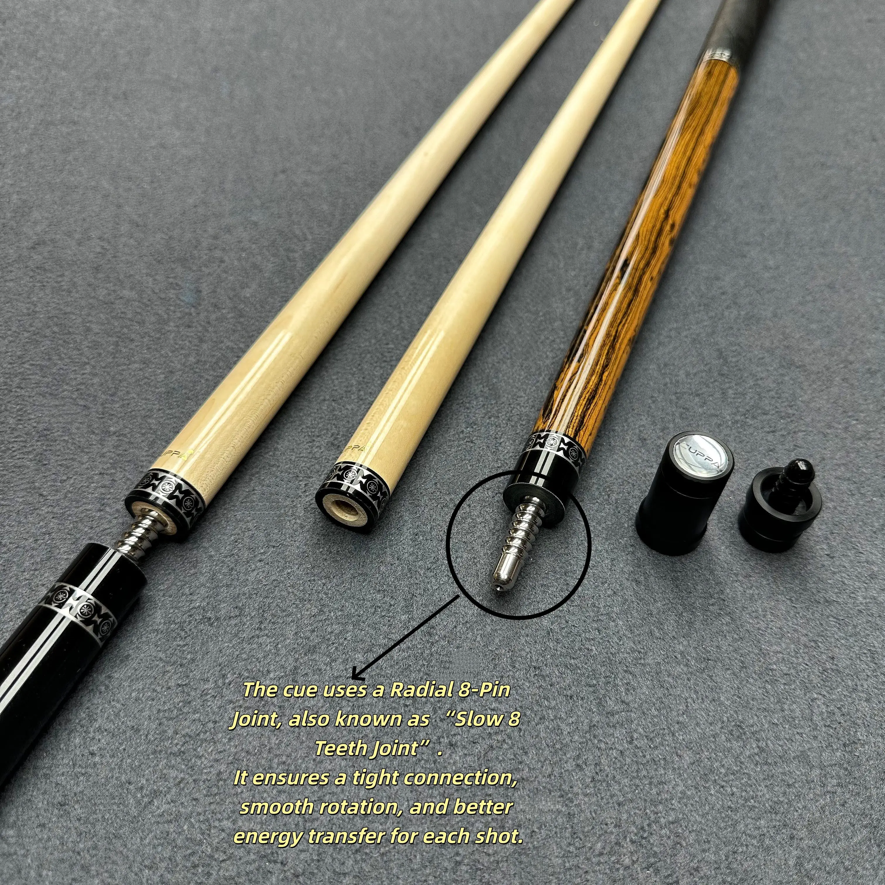 عالية الجودة البلياردو جديلة 1/2 سبليت اليدوية تجمع جديلة عصا 58 بوصة 12.5 مللي متر تلميح قبضة جلدية مع الملحقات