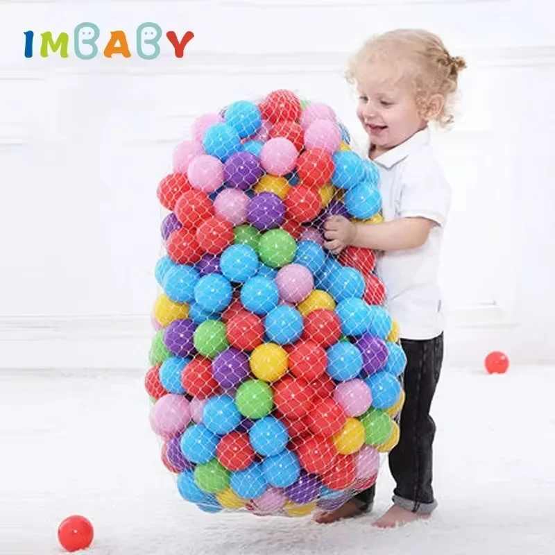 IMBABY Ocean Sensory Balls para niños, pelotas de plástico de 5,5-7 cm, juguetes para piscina/caja seca no tóxicos, malabarismo multicolor para aliviar el estrés