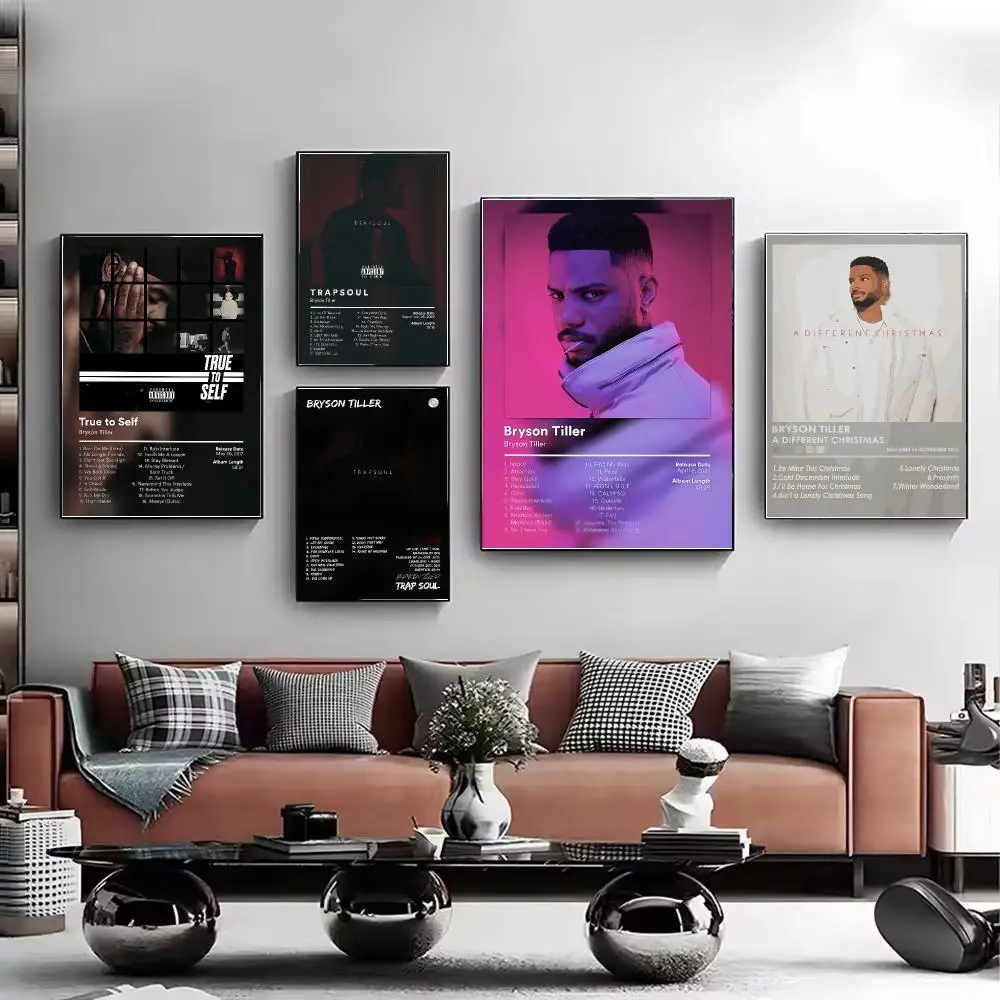 Smooth R&B Singer B-Bryson Tiller Poster HD Wall Art Aesthetic Home Decor for Living Room Bedroom Café Office Stylish Gift