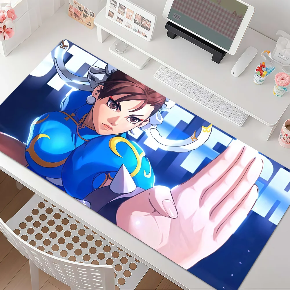 Game character C-Chun Li Mouse Pad Square Office Gaming Desk Mat Waterproof Non-Slip Rubber Decorative