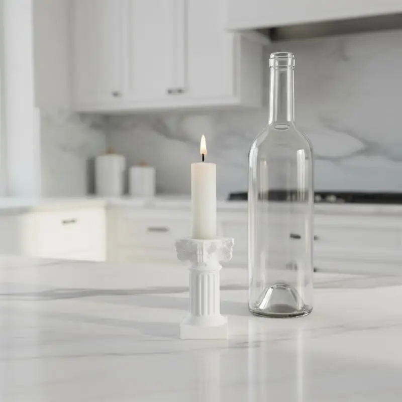 Roman Pillar Greek Column Candlestick Stand Decorative Resin Sculpture Pedestal Statue for Luxury Living Room Table Decor