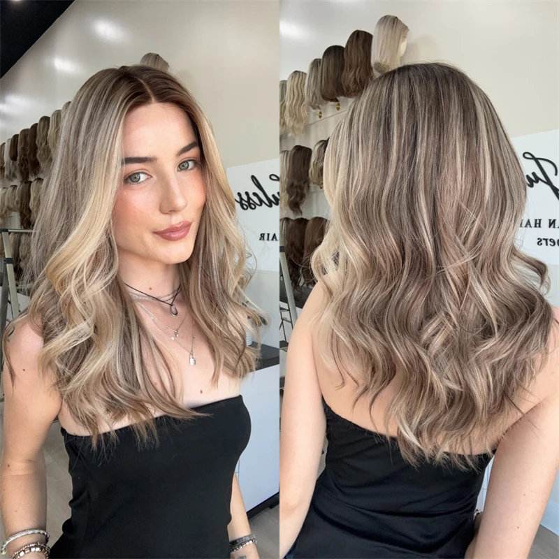 

Fashion Wave Bob Высококачественные парики Ombre Blonde Brown Balayage Wig 13x4 Синтетические HD кружевные фронтальные парики Party Drag Queen Lady Wig