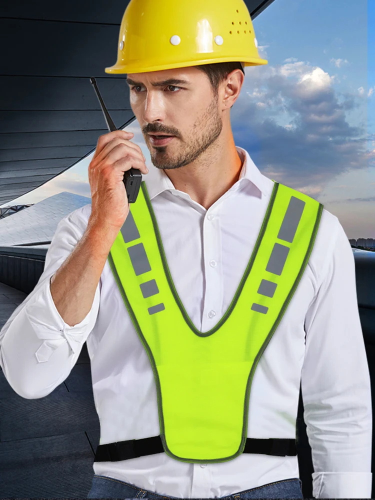 Visible Reflective Vest Breathable Reflective Running Vest Adjustable High Visibility Running Vest for Outdoor Night Riding