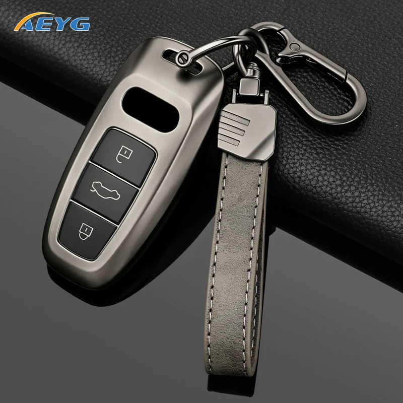 TPU Car Remote Key Case Cover Shell For Audi A3 A4 B9 A6 A7 4K A8 E-tron Q5 Q8 C8 D5 SQ8 Keychain Accessories