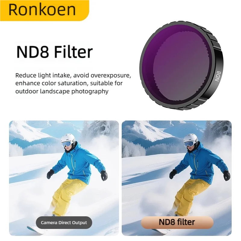 Ronkoen ND CPL Filter voor DJI OSMO Action4/5Pro Actie Camera Accessoires CPL ND8 ND16 ND32 Lens Set Aluminium frame