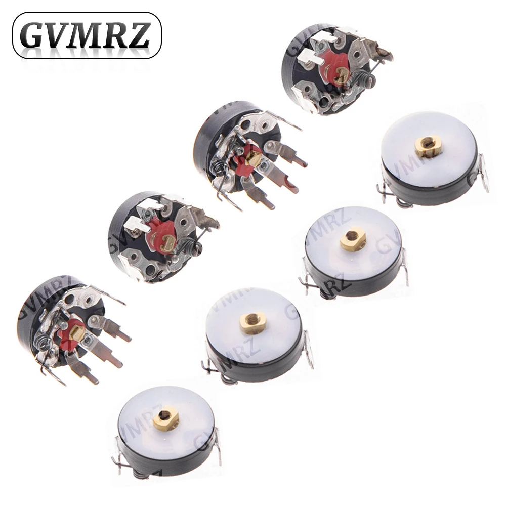 5PCS Straight Angle Radio Potentiometer RV12MM B10K B103 B50K B503 Power Amplifier Volume Potentiometer With Switch 12mm