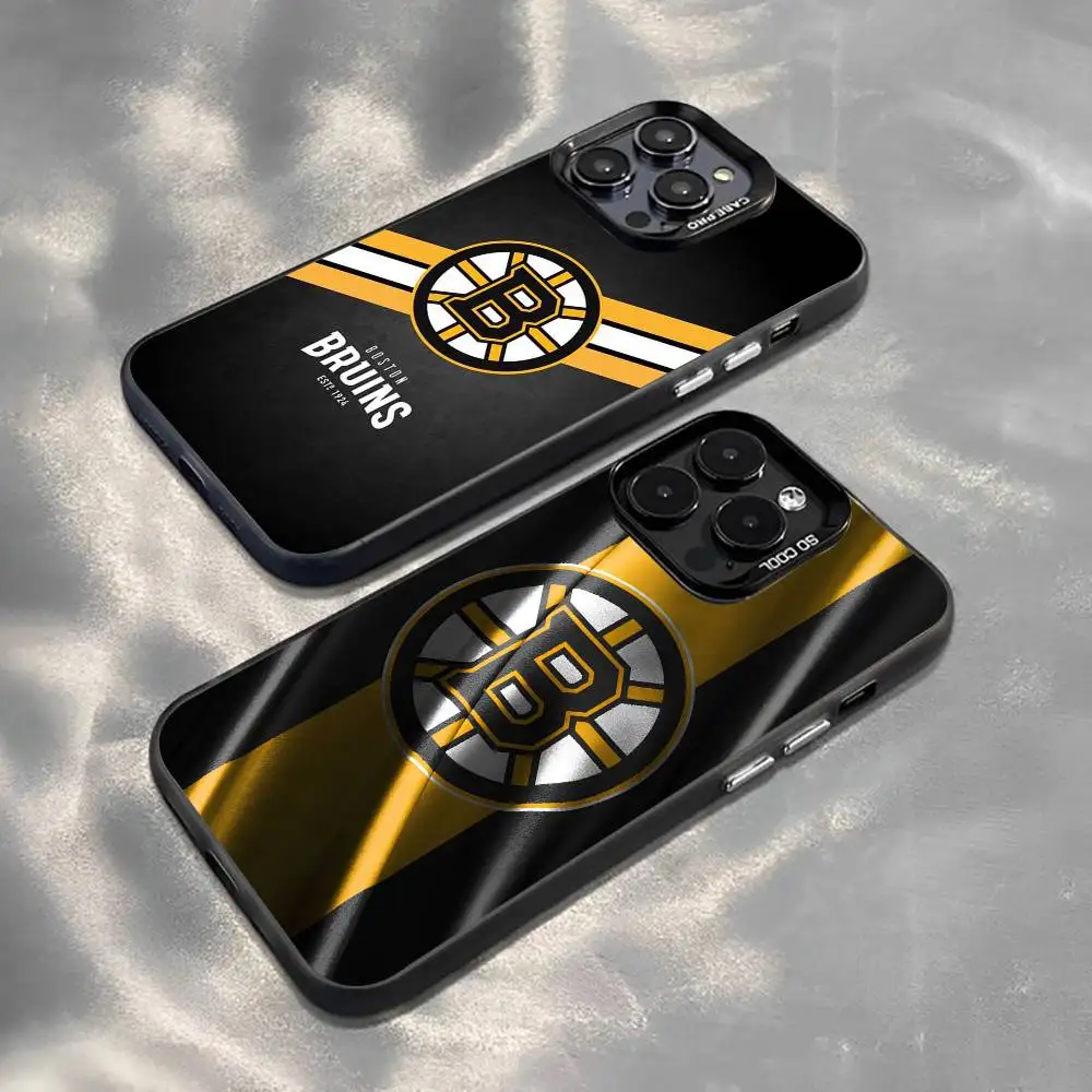 

cool B-Bos-ton-B-Bru-ins Phone Case For iPhone 17,16,15,14,13,12,11 Plus,Pro Max,XS,Colored Silver Plated Inside Cover