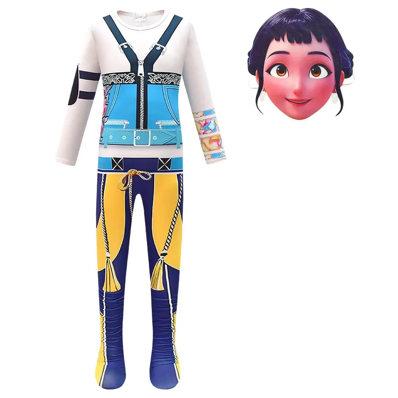 

2025 Хэллоуин Kpop chasseurs de démons Zoey Косплей Костюм enfants filles vêtements Zoey combinaisons masque sac Хэллоуин