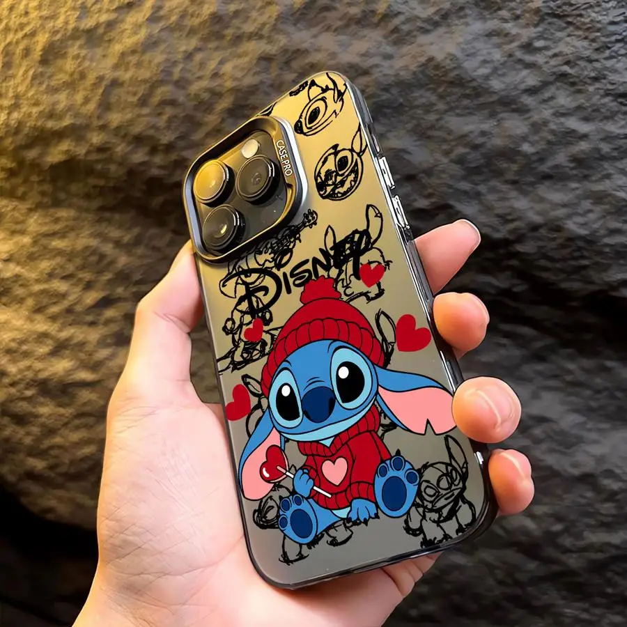 Disney Stitch Cartoon Phone Case For Apple iPhone 14 Pro 15 Pro Max 16 Pro 11 13 12 Pro Max 14 Plus Shockproof funda