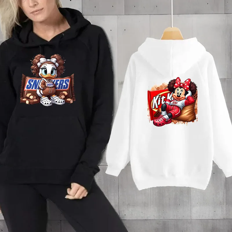 

Daisy Duck Minnie Mouse Hoodie Women's Sweatshirts Casual Y2k Clothes Long Sleeve Woman Clothing Chocolate Sweatshirt Hoodies