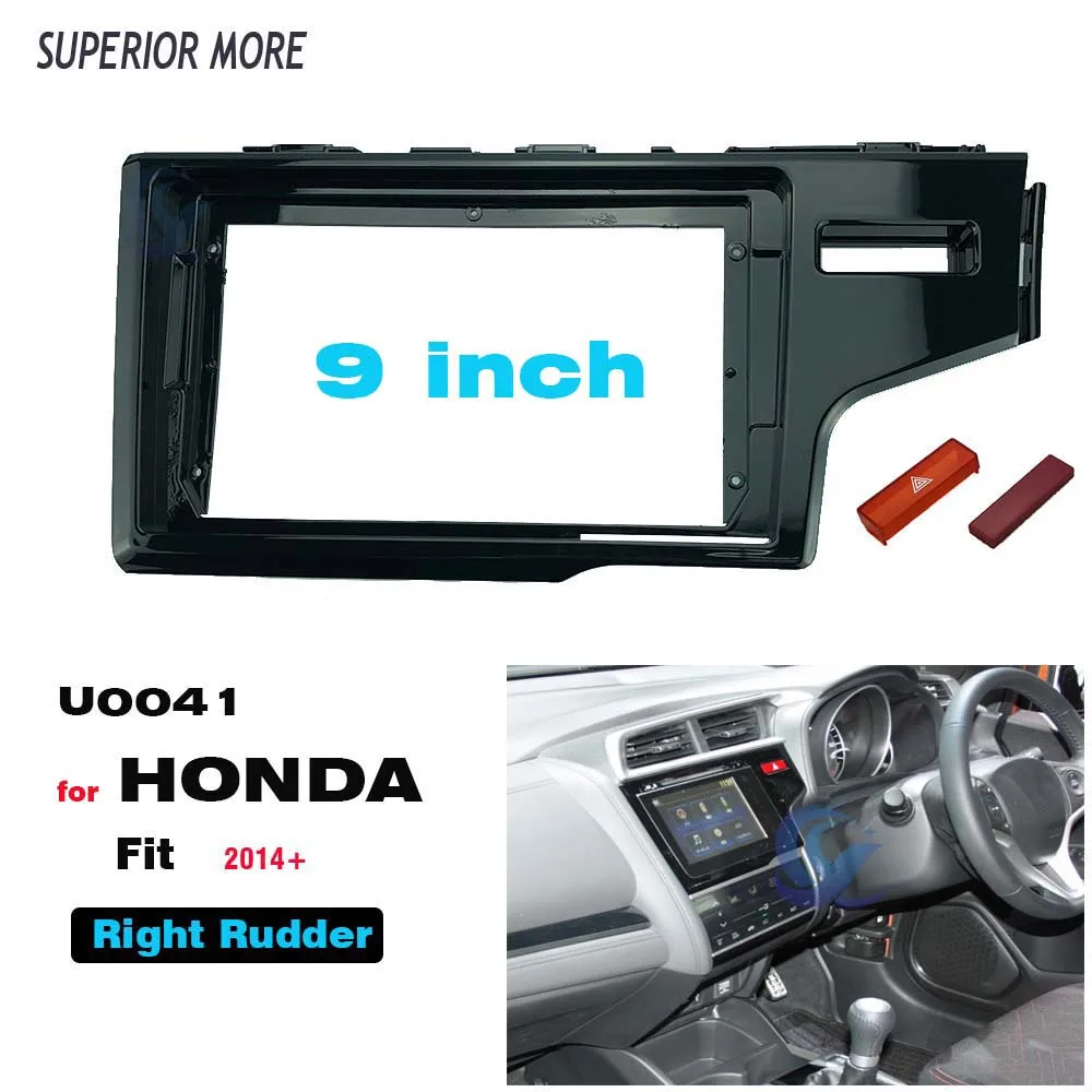 

2 Din 9 Inch Radio Fascia for Honda Fit 2014+ Right Hand Drive Stereo Panel Dashboard Installation Trim Kit DVD Frame Bezel