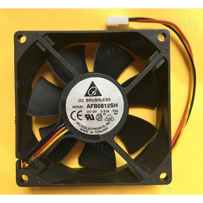 V+ FOR Delta AFB0812SH F00 12V 0.51A 8025 8cm Double Ball Speed Fan 3pin