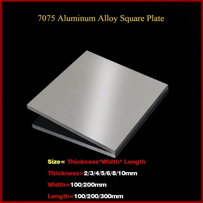 

7075 Aluminum Alloy Plate Super Hard THK 2-10mm Width 100/200mm Zero Cut Processing