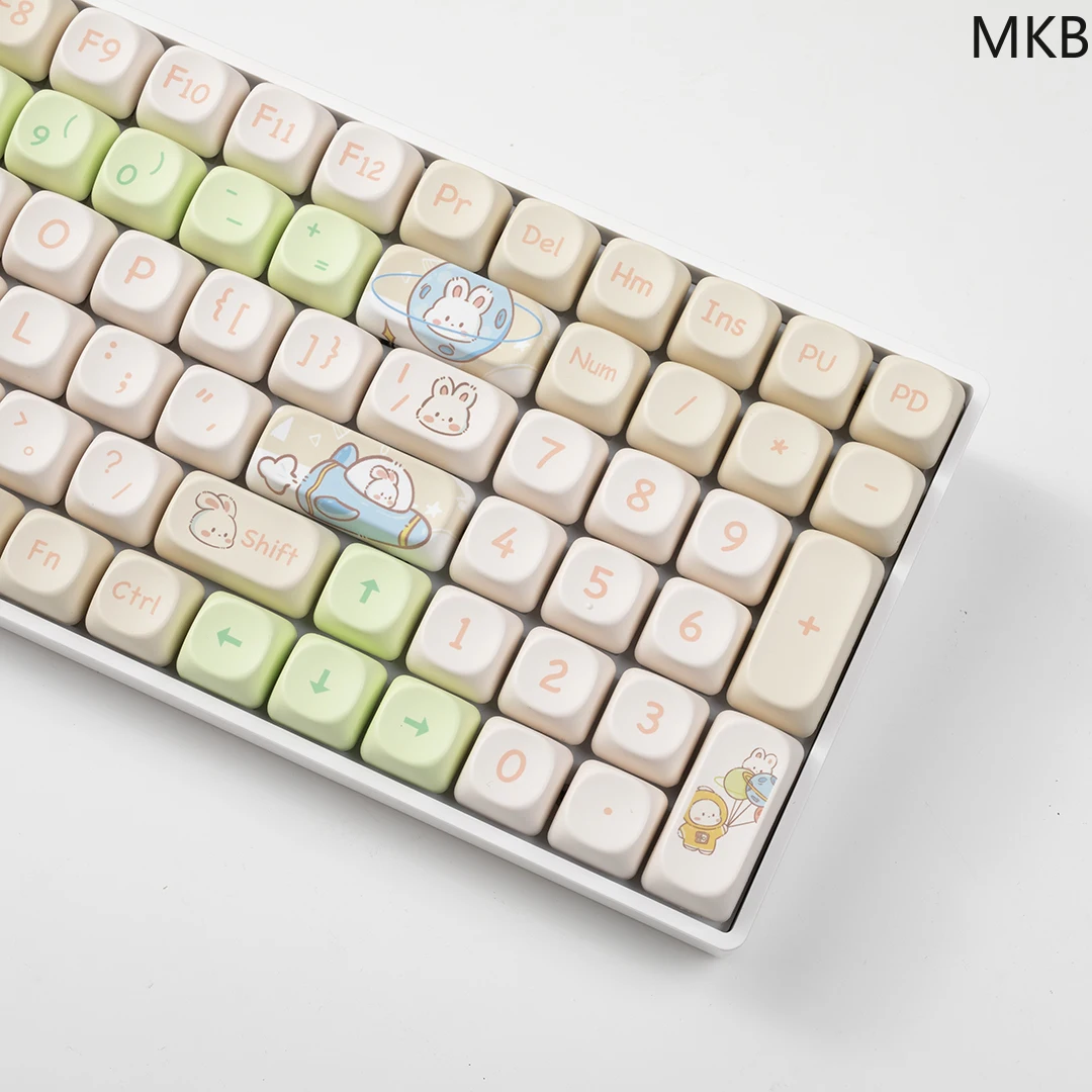 MOA Space Rabbit KeyCap Custom Dye-Sublimation Keyboard Keycaps for 60% 65% 70% 75% 100% Cherry Gateron MX Switches