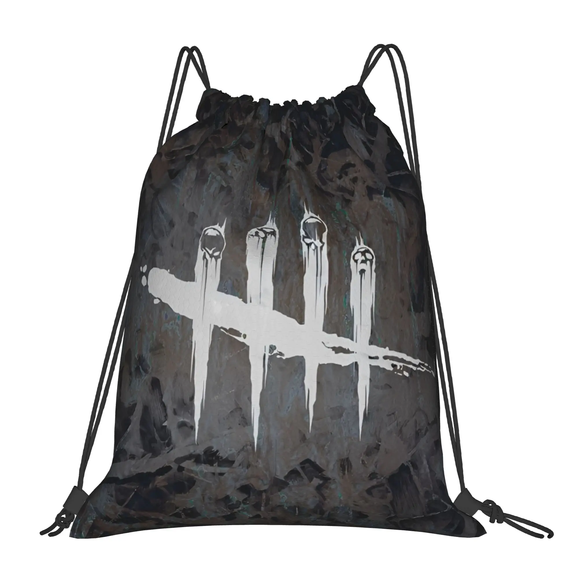 Deads by Daylights Game Horror Bag Drawstring Backpack Sports Gym Sackpack Water Resistant  String Bag for Hiking