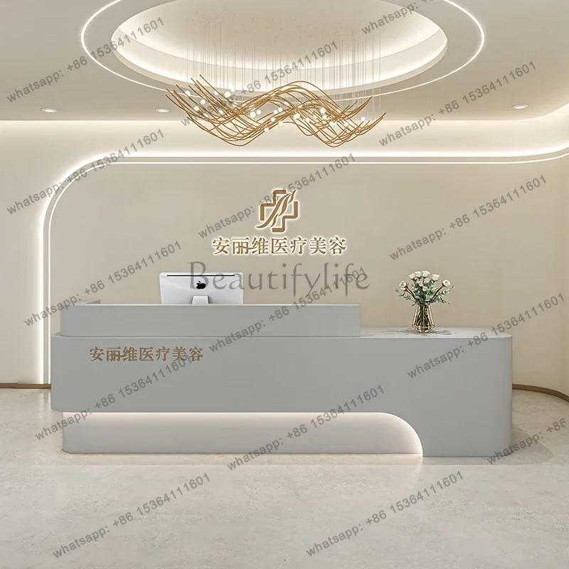 Checkout Front Desk Reception Counter Beauty Salon U Shape Classic Reception Desks Modern Clinic Mostrador Recepcion Furniture