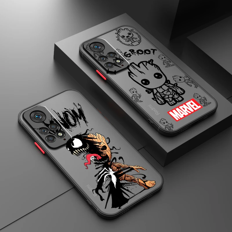 Groot Popular Art Cool Marvel Frosted Translucent For Redmi 8 3 9A 9C 9AT 9 9T 13R 10A 10C 10 11A 12C 12 13C 5G Soft Phone Case