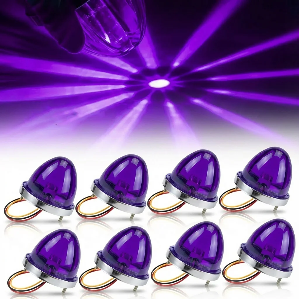 

8 шт. светодиодных фонарей в форме арбуза для грузовиков, боковые габаритные огни, сигнальные лампы для прицепов и лодок, колесные фонари для грузовиков