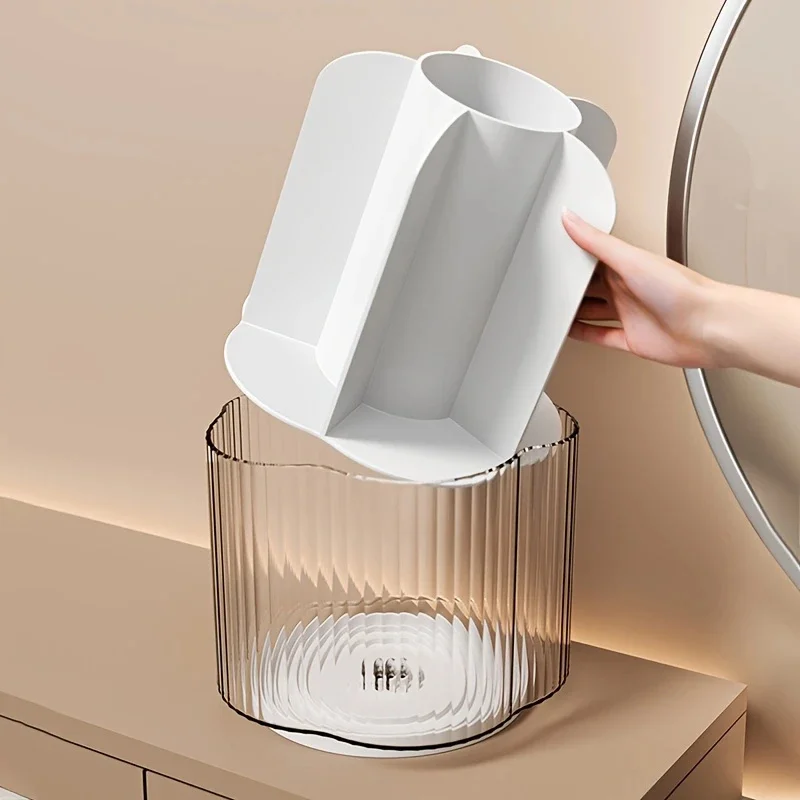 360 °   หมุนผู้ถือแปรงแต่งหน้าที่ถอดออกได้ 6 กริดกล่องเก็บเครื่องสําอางรอบ Revolving แปรงแต่งหน้าเครื่องมือกล่อง