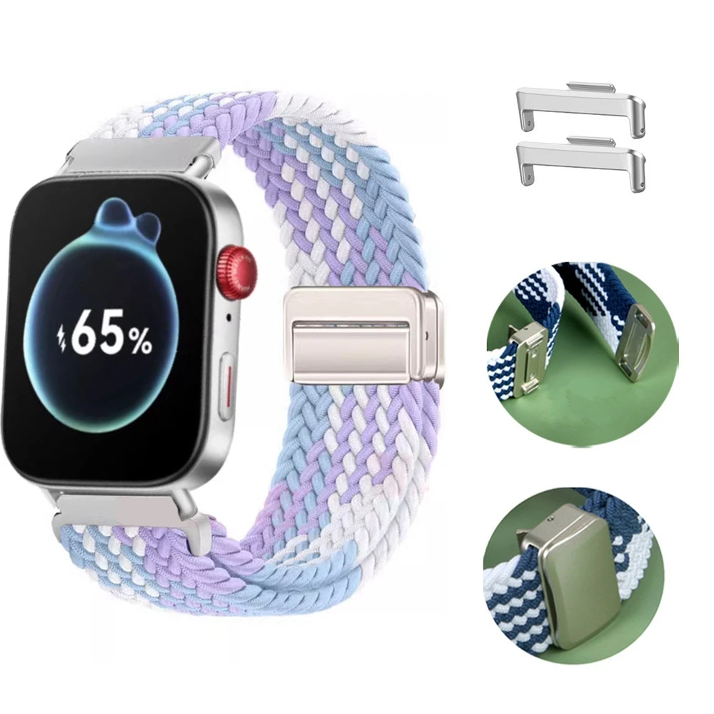 สายรัดผ้าไนลอนทอเหมาะสำหรับนาฬิกา Huawei FIT3สายรัดข้อมือแบบสปอร์ตมีห่วงยืดหยุ่นแม่เหล็กระบายอากาศได้ดี