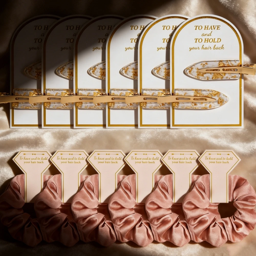 

Набор из 12 мягких резинок для волос и заколок для подружек невесты: элегантные свадебные аксессуары для подарков