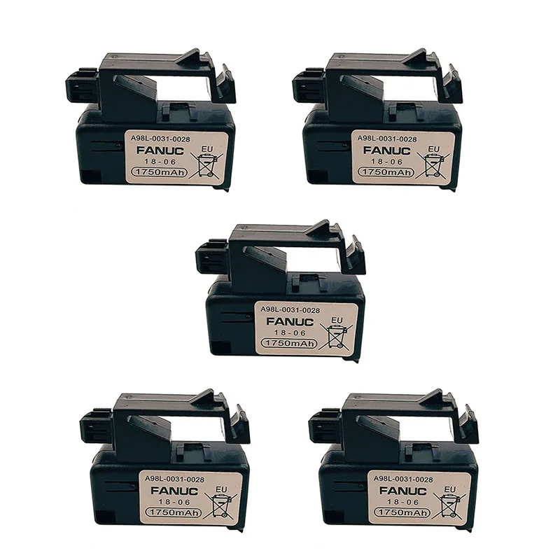 5PCS Original A98L-0031-0028 PLC Industrial Battery Pack for Fanuc CNC PLC Industrial System A02B-0323-K102 3V 1750mAh Battery