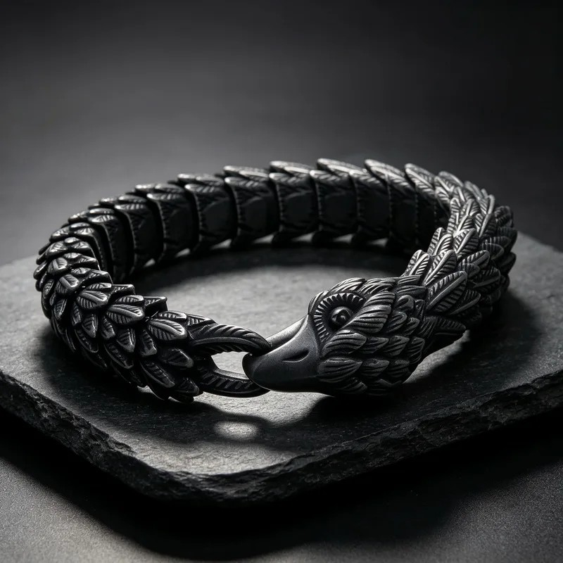 Viking Eagle Vintage Punk Bracelet for men stainless steel fashion Jewelry hippop street culture