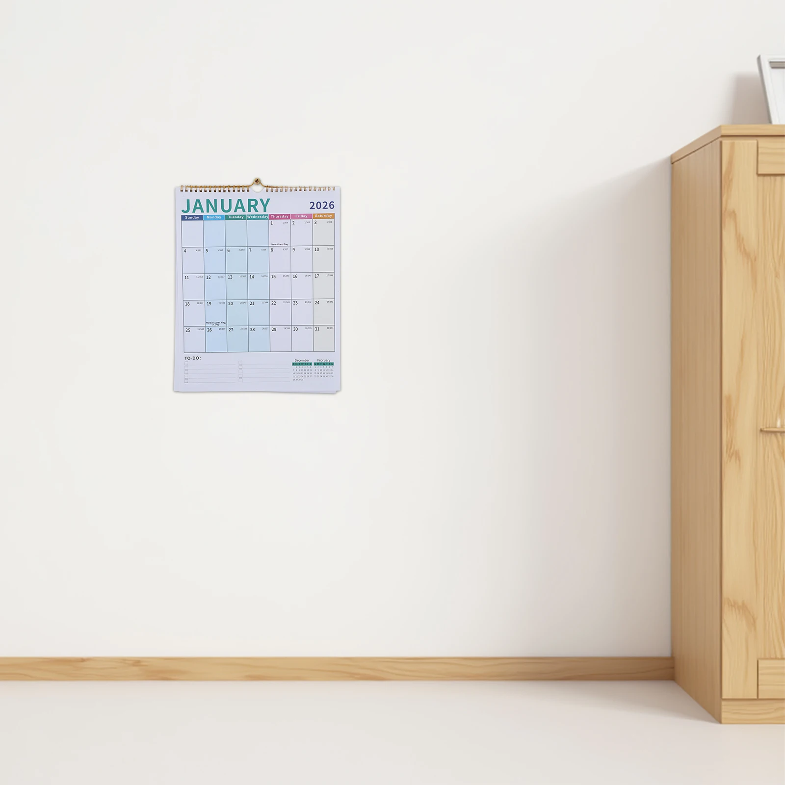 Office Wall Calendar Jan 2026 To June 2027 English Wall Calendar Spiral Hanging Planner 18-Month Annual Academic Planner