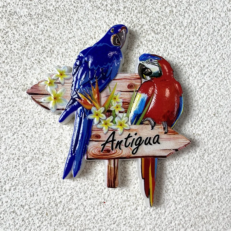 

Guatemala Cultural Creative Tourist Souvenir New Road Mark-3D Parrot Refrigerator Magnet-Home Kitchen Decoration