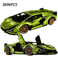 legolcks 3696pcs 1:8 Green Cow sports car model building block mechanical group model toy Moc home decoration boy birthday gift