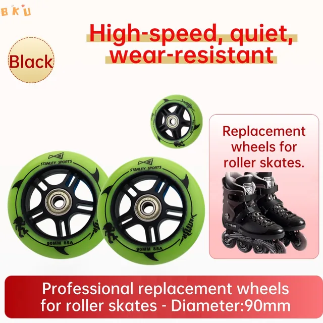 90mm (3.5") Replacement Wheels: High Elastic, Quiet, Wear-Resistant – For Skates, Luggage, Kids' Scooters 6