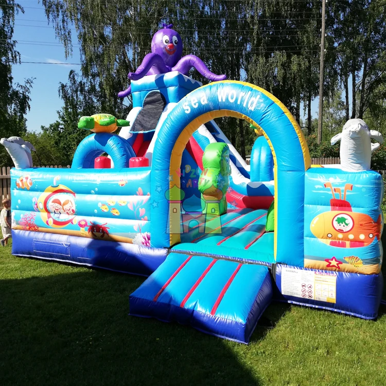

Custom Outdoor Inflatable Sea World Playground Kids Octopus Jumping House Bouncy Castle with Slide 3-Year Warranty 1pc MOQ