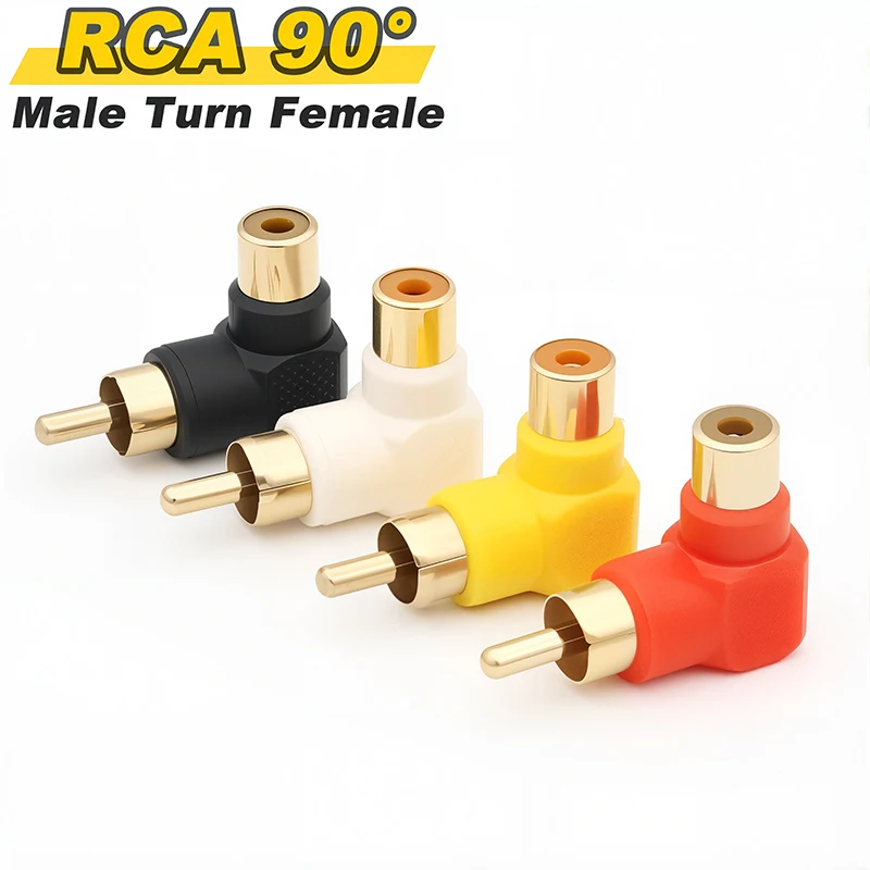 4PCS 90 Degree Rca … - image