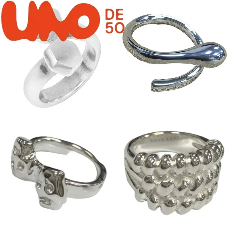 UNOde50 خاتم أنيق من الذهب/الفضة عيار 24 قيراط - خيار عصري وصديق للميزانية له