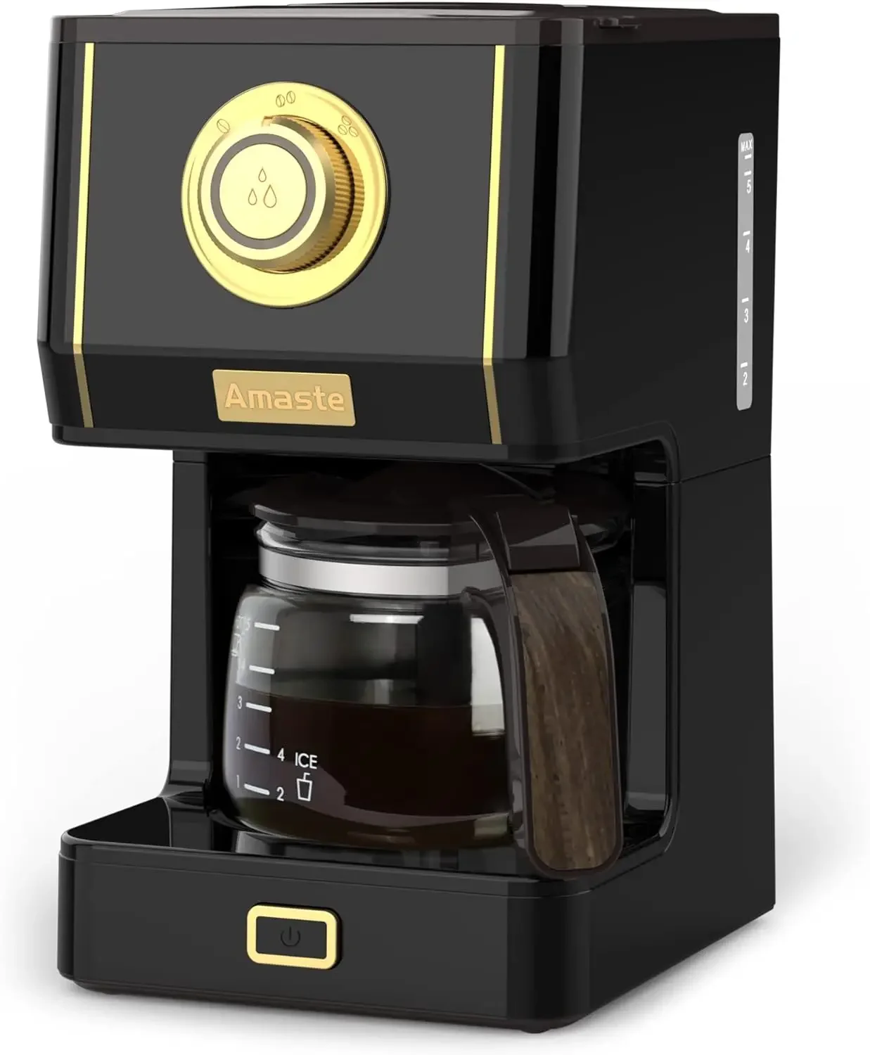 

25 Oz Drip Retro Style Coffee Machine W/ Glass Coffee Pot W/ Reusable Coffee Filter & Three Brewing Modes, 30minute-Warm-Keeping