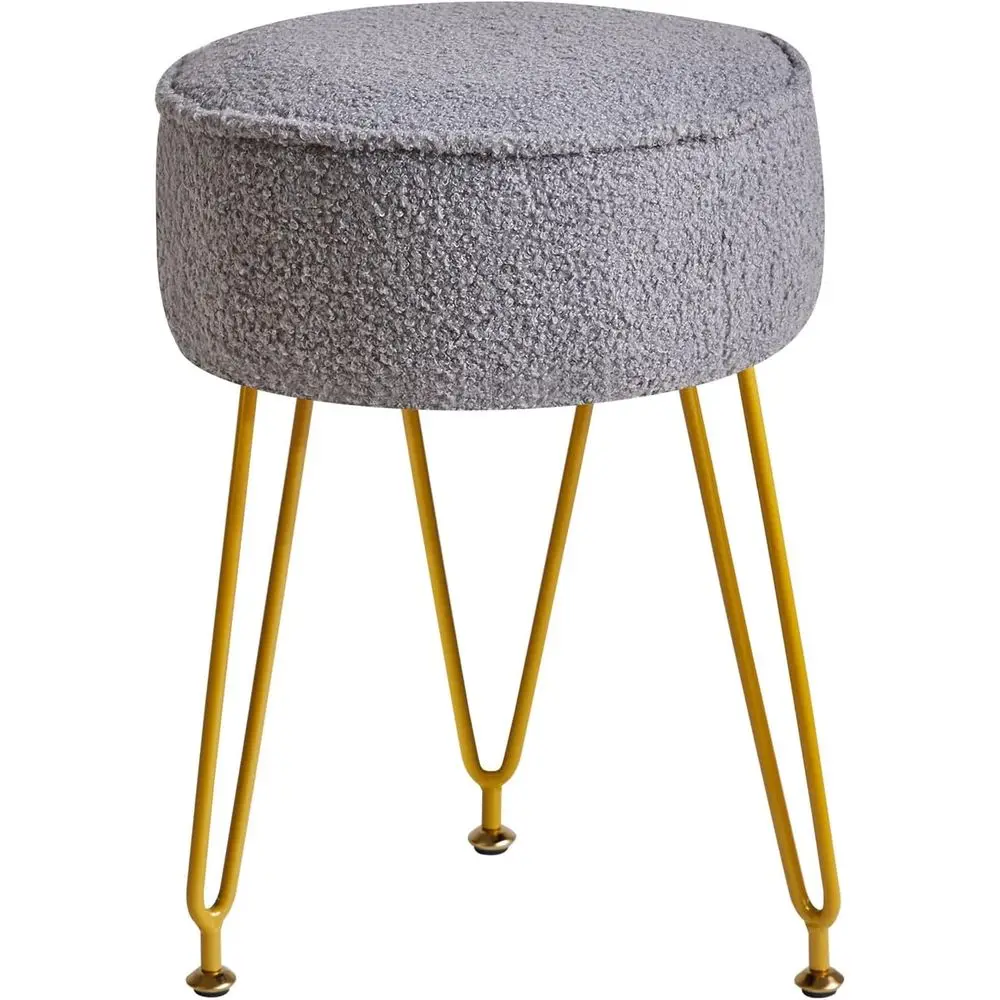 

Пуф-оттоманка из велюра Teddy, круглый табурет-подставка, табурет для макияжа, приставной столик, велюровое сиденье для туалетного столика, пуф-софа, или табурет для гостиной