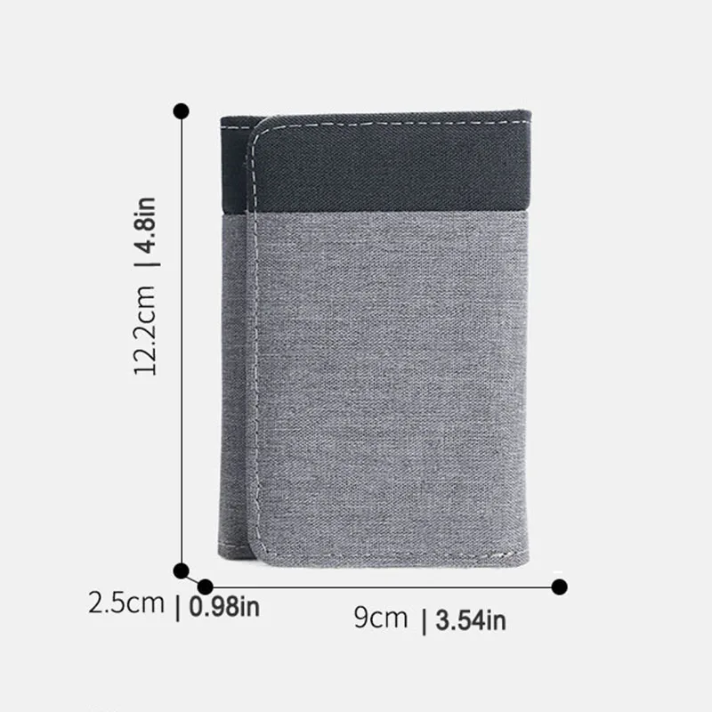 Men Canvas Wallet with ID Photo Holders Card Holder Wallet Case 8 Slots Hasp Male Purse Mini Three-fold Men Wallet