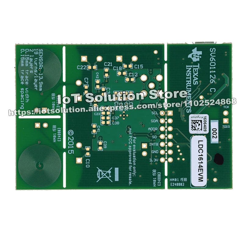LDC1614EVM LDC1614 Evaluation Module for Inductance to Digital Converter with Sample PCB Coils