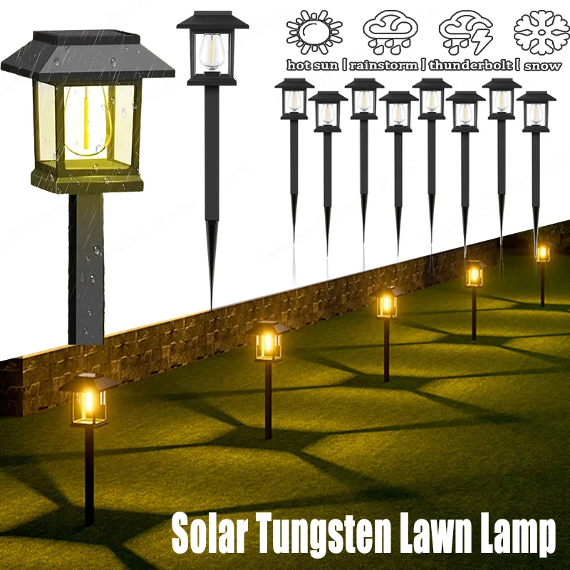 

Solar Tungsten IP44 Waterproof Outdoor Lighting Patio Garden Lawn Landscape Light Street Light 태양광 가로등 Oświetlenie Uliczne