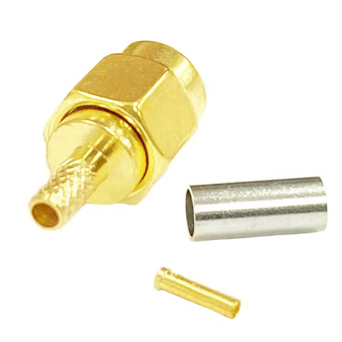 1pc New Connector RP SMA Male Pin Crimp for RG316 RG174 Wholesale SMA Coax Adapter