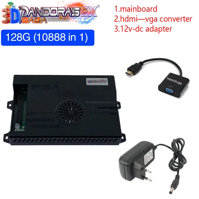 128GB 3D Pandora Saga EX2 Arcade Box 10888 in 1 DIY Kit Game
