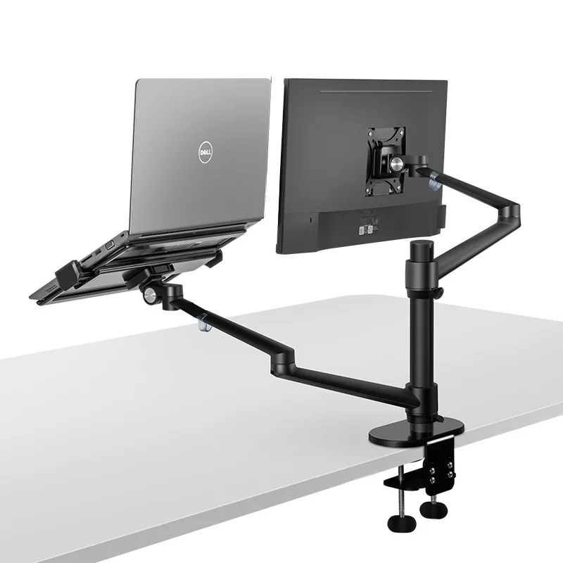 Podwójny uchwyt do monitora pulpit ekran do laptopa uchwyt do monitora mocowanie ramienia pulpit regulowany uchwyt na biurko Lcd 10 do 17 cali Laptop 17 "-32" Monitor CN;GUA