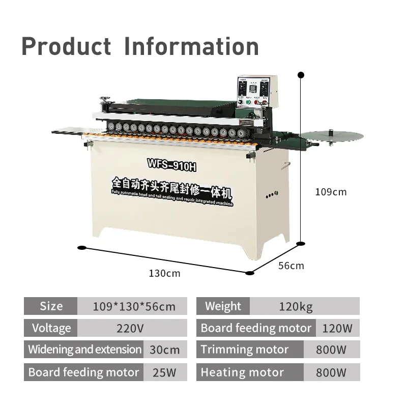 WFS-910 W pełni automatyczna maszyna do oklejania krawędzi do obróbki drewna W pełni automatyczna maszyna do oklejania i polerowania krawędzi w gospodarstwie domowym okleiniarka do krawedzi okleiniarka meblowa