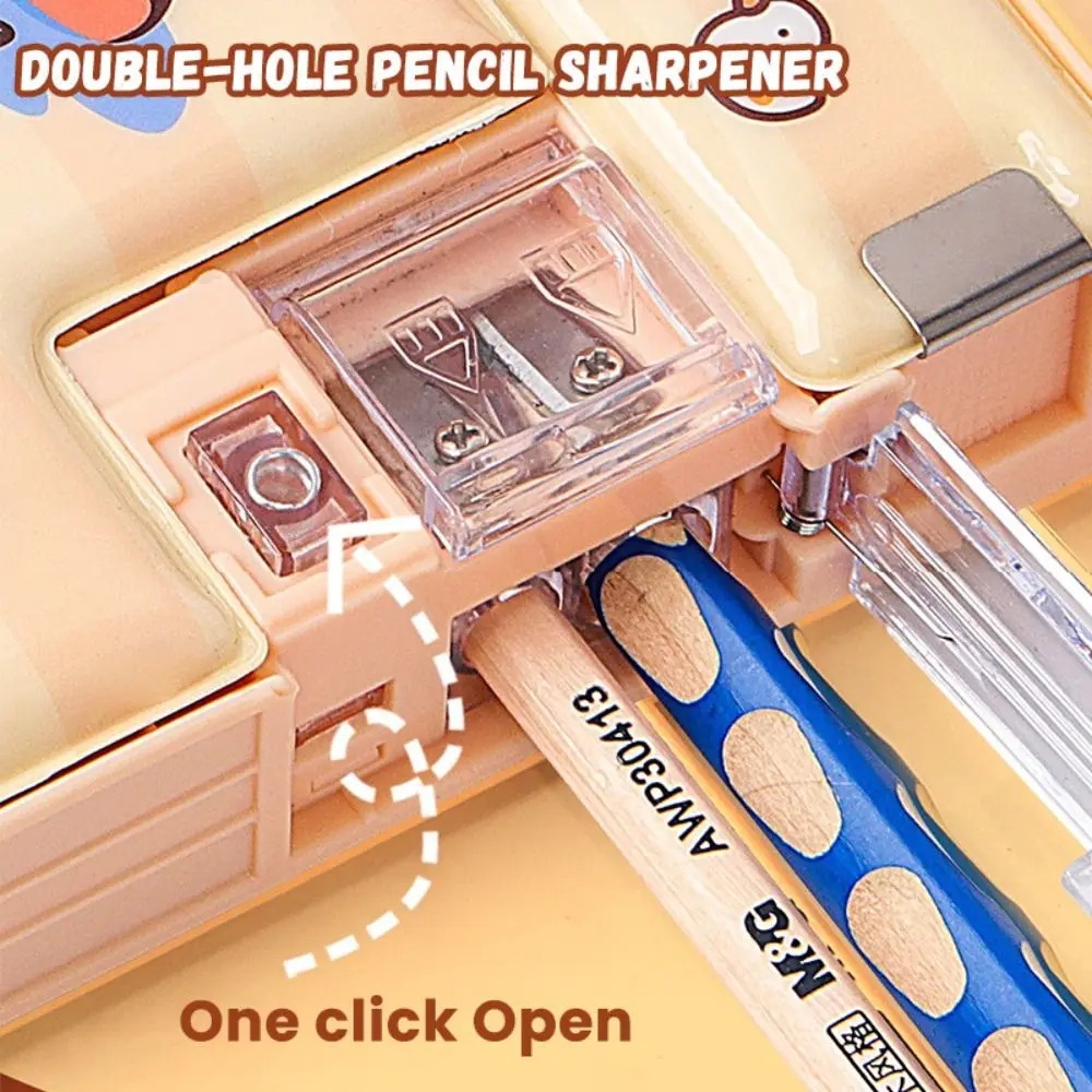 

Многофункциональный пластиковый пенал 3D капибара, коробка для канцелярских принадлежностей большой емкости с точилкой для карандашей, сумка для ручек, школьный офис