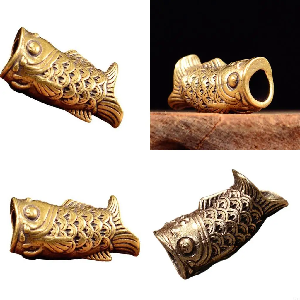 

72XE Unique Carp Design Metal Pendant Large Hole for DIY Bracelets and Necklaces