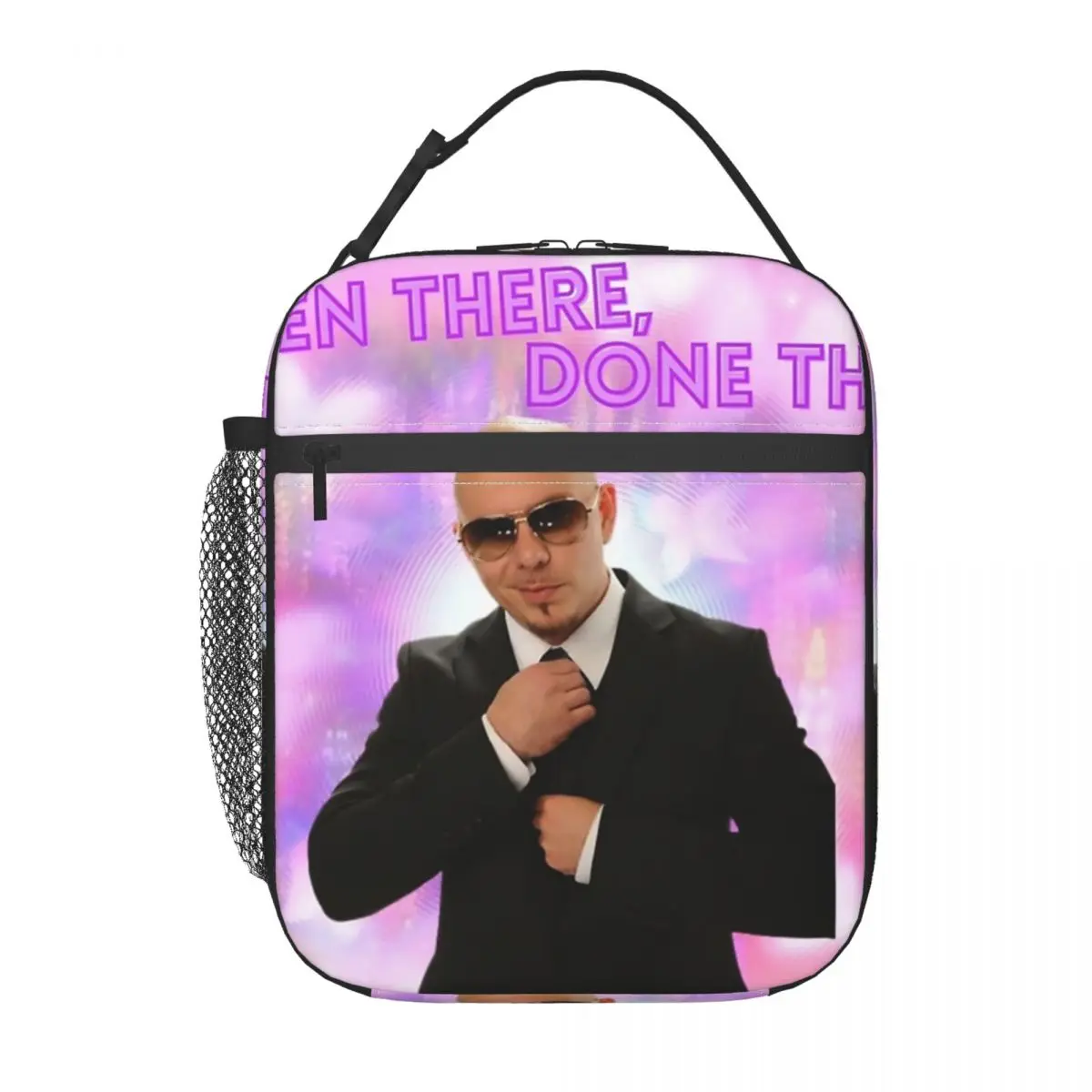 Mr World Pitbull Portable Lunch Box Women Multifunction American Rapper Singer Thermal Cooler Food Insulated Lunch Bag Children