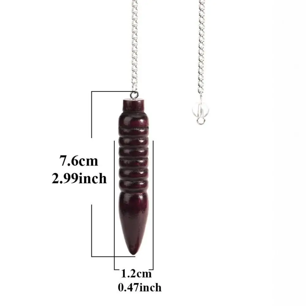 New Design Wooden Natural Wooden Pendulum Healing Amulet Round Cone Pattern with Chain Dowsing Reiki Pendulum Pendant