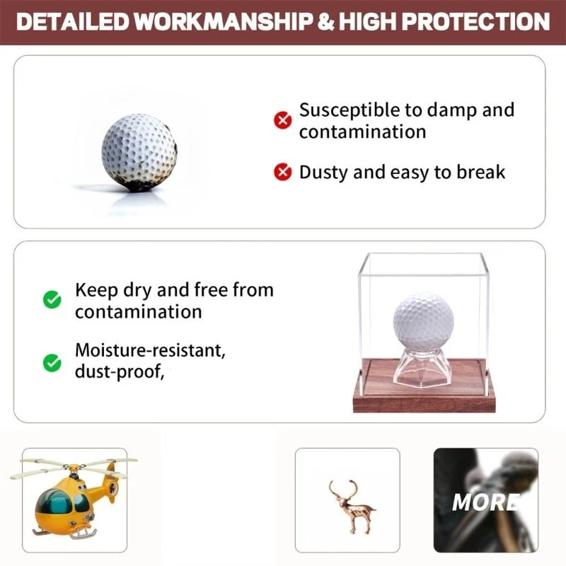 

Acrylic Transparents Baseball Display Case Sun Protected Baseball Storage Case