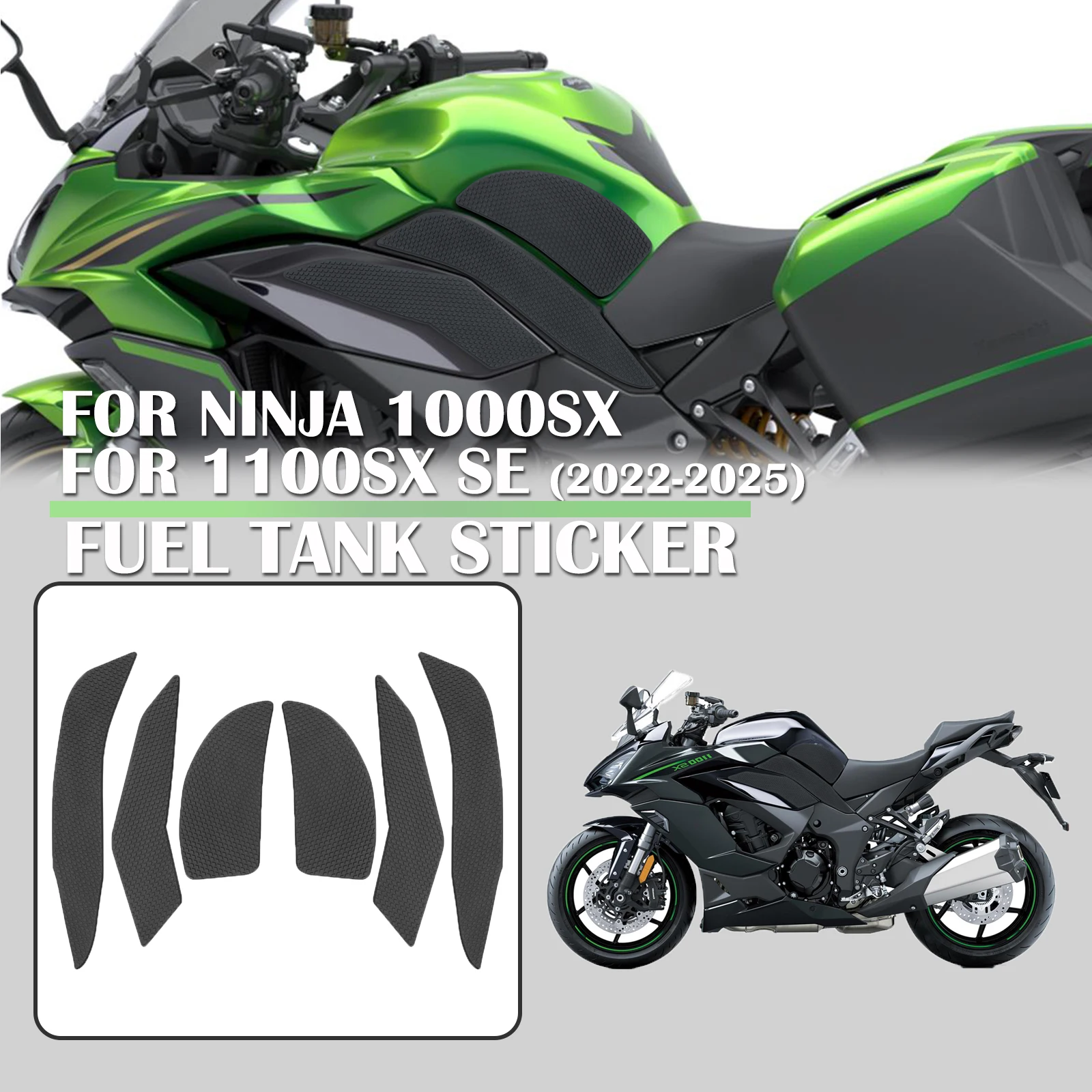 

Motorcycle accessories Fuel Tank Pad For Kawasaki Ninja1000SX 1100SX SE 2020 2024 2025 Non-slip Side Fuel Tank Waterproof Pad